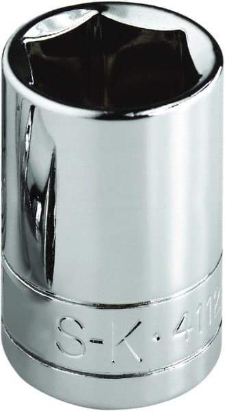 SK - 7/8", 1/2" Drive, Standard Hand Socket - 6 Points, Steel, Chrome Finish - Apex Tool & Supply