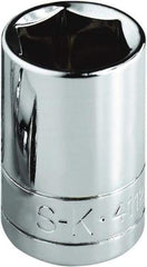 SK - 1-1/8", 1/2" Drive, Standard Hand Socket - 6 Points, Steel, Chrome Finish - Apex Tool & Supply