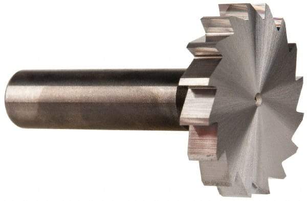 Made in USA - 1-1/2" Diam x 1/4" Face Width, Solid Carbide, 16 Teeth, Shank Connection Woodruff Keyseat Cutter - Uncoated, 2-1/4" OAL x 1/2" Shank, Straight Teeth, ANSI 812, Old Standard 24 - Apex Tool & Supply