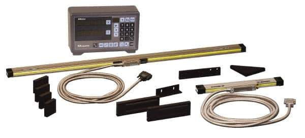 Mitutoyo - 2 Axis, 6" X-Axis Travel, 36" Z-Axis Travel, Turning DRO System - 0.0005mm to 0.01mm (X-Axis), 0.01mm/0.005mm/0.002mm/0.001mm (Z-Axis)mm Resolution, 5+5L0/1,000µm (X-Axis), 7+13L0/1,000µm (Z-Axis)µm Accuracy, LED Display - Apex Tool & Supply