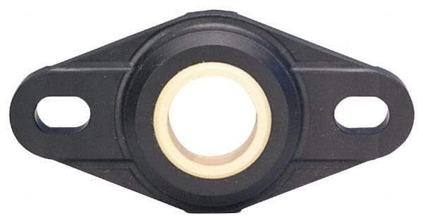 Igus - 8mm ID, 44.2mm OAL2-Bolt Flange Bearing - 157 Lb Dyn Cap, 31" Btw Mnt Hole Ctrs, Thermoplastic - Apex Tool & Supply