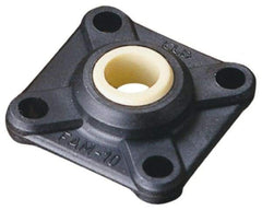 Igus - 12mm ID, 13mm OAH 4-Bolt Flange Bearing - 247 Lb Dyn Cap, 28" Btw Mnt Hole Ctrs, Thermoplastic - Apex Tool & Supply