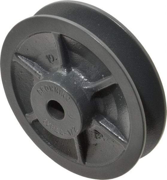 Browning - 1/2" Inside Diam x 4.15" Outside Diam, 1 Groove, Variable Pitched Sheave - Belt Sections 3L, 4L, A, 5L & B, 1-7/8" Sheave Thickness, 21/32 to 1-1/32" Face Width - Apex Tool & Supply