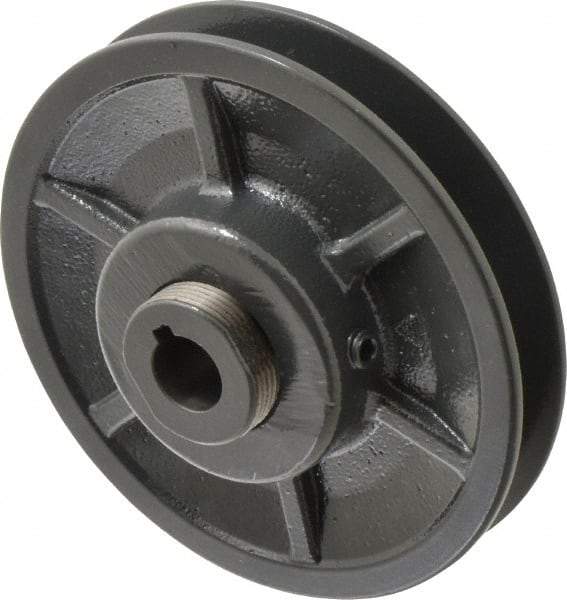 Browning - 5/8" Inside Diam x 4-3/4" Outside Diam, 1 Groove, Variable Pitched Sheave - Belt Sections 3L, 4L, A, 5L & B, 1-15/16" Sheave Thickness, 11/16 to 1-1/16" Face Width - Apex Tool & Supply