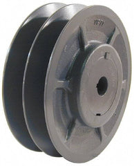 Browning - 1-1/8" Inside Diam x 5.35" Outside Diam, 2 Groove, Variable Pitched Sheave - Belt Sections 3L, 4L, A, 5L & B, 3" Sheave Thickness, 1-3/8 to 2" Face Width - Apex Tool & Supply