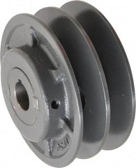 Browning - 7/8" Inside Diam x 4-3/4" Outside Diam, 2 Groove, Variable Pitched Sheave - Belt Sections 3L, 4L, A, 5L & B, 3" Sheave Thickness, 1-3/8 to 2" Face Width - Apex Tool & Supply