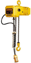 Harrington Hoist - 3 Ton Capacity, 3.5 FPM Lift Speed, Hook Mounted Hoist - 10' Max Lift, 29-1/2" Min Headroom, 2 Chains - Apex Tool & Supply