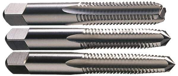 Hertel - #1-72 UNF, 2 Flute, Bottoming, Plug & Taper, Bright Finish, High Speed Steel Tap Set - Right Hand Cut, 1-11/16" OAL, 3/8" Thread Length, 3B Class of Fit - Apex Tool & Supply