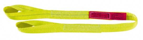Lift-All - 20' Long x 3" Wide, 4,800 Lb Vertical Capacity, 1 Ply, Polyester Web Sling - 3,800 Lb Choker Capacity, Yellow - Apex Tool & Supply