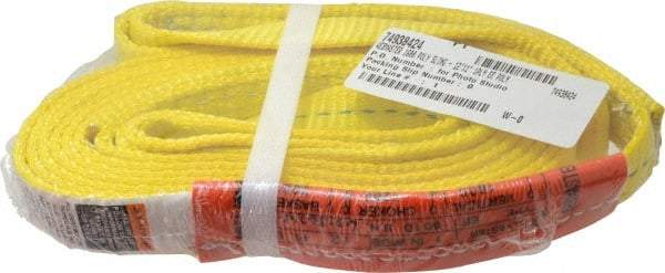 Lift-All - 12' Long x 1" Wide, 1,600 Lb Vertical Capacity, 1 Ply, Polyester Web Sling - 1,250 Lb Choker Capacity, Yellow, with Web Sling for Lifting - Apex Tool & Supply