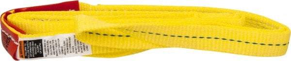 Lift-All - 6' Long x 1" Wide, 1,600 Lb Vertical Capacity, 1 Ply, Polyester Web Sling - 1,250 Lb Choker Capacity, Yellow, with Web Sling for Lifting - Apex Tool & Supply