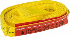 Lift-All - 8' Long x 1" Wide, 1,600 Lb Vertical Capacity, 1 Ply, Polyester Web Sling - 1,250 Lb Choker Capacity, Yellow, with Web Sling for Lifting - Apex Tool & Supply