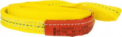 Lift-All - 12' Long x 1" Wide, 1,600 Lb Vertical Capacity, 1 Ply, Polyester Web Sling - 1,250 Lb Choker Capacity, Yellow - Apex Tool & Supply