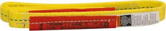 Lift-All - 3' Long x 1" Wide, 1,600 Lb Vertical Capacity, 1 Ply, Polyester Web Sling - 1,250 Lb Choker Capacity, Yellow - Apex Tool & Supply