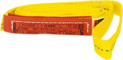 Lift-All - 6' Long x 1" Wide, 1,600 Lb Vertical Capacity, 1 Ply, Polyester Web Sling - 1,250 Lb Choker Capacity, Yellow - Apex Tool & Supply