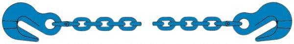 Pewag - 10' Long, 17,900 Lb Basket Capacity, 17,900 Lb Vertical Capacity, 1 Ply, Alloy Steel Web Sling - 17,900 Lb Choker Capacity, SGG Chain Sling, 1/2" Diam Chain, Blue, with 1 Grab Hook on Each End - Apex Tool & Supply