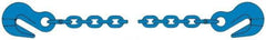 Pewag - 10' Long, 17,900 Lb Basket Capacity, 17,900 Lb Vertical Capacity, 1 Ply, Alloy Steel Web Sling - 17,900 Lb Choker Capacity, SGG Chain Sling, 1/2" Diam Chain, Blue, with 1 Grab Hook on Each End - Apex Tool & Supply