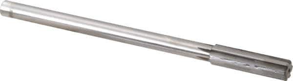 Made in USA - 0.534" Carbide-Tipped 6 Flute Chucking Reamer - Straight Flute, 7/16" Straight Shank, 2" Flute Length, 8" OAL - Apex Tool & Supply