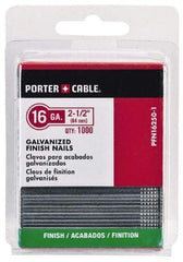 Porter-Cable - 16 Gauge 2" Long Finishing Nails for Power Nailers - Grade 2 Steel, Galvanized Finish, Straight Stick Collation, Chisel Point - Apex Tool & Supply