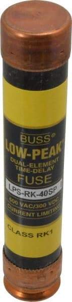 Cooper Bussmann - 300 VDC, 600 VAC, 40 Amp, Time Delay General Purpose Fuse - Fuse Holder Mount, 5-1/2" OAL, 100 at DC, 300 at AC (RMS) kA Rating, 1-1/16" Diam - Apex Tool & Supply