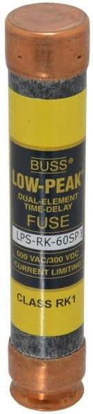 Cooper Bussmann - 300 VDC, 600 VAC, 60 Amp, Time Delay General Purpose Fuse - Fuse Holder Mount, 5-1/2" OAL, 100 at DC, 300 at AC (RMS) kA Rating, 1-1/16" Diam - Apex Tool & Supply