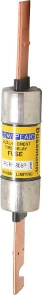 Cooper Bussmann - 300 VDC, 600 VAC, 80 Amp, Time Delay General Purpose Fuse - Bolt-on Mount, 7-7/8" OAL, 100 at DC, 300 at AC (RMS) kA Rating, 1-5/16" Diam - Apex Tool & Supply