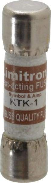 Cooper Bussmann - 600 VAC, 1 Amp, Fast-Acting General Purpose Fuse - Fuse Holder Mount, 1-1/2" OAL, 100 at AC kA Rating, 13/32" Diam - Apex Tool & Supply