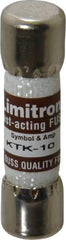 Cooper Bussmann - 600 VAC, 10 Amp, Fast-Acting General Purpose Fuse - Fuse Holder Mount, 1-1/2" OAL, 100 at AC kA Rating, 13/32" Diam - Apex Tool & Supply