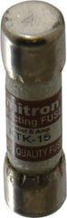Cooper Bussmann - 600 VAC, 15 Amp, Fast-Acting General Purpose Fuse - Fuse Holder Mount, 1-1/2" OAL, 100 at AC kA Rating, 13/32" Diam - Apex Tool & Supply