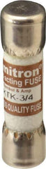 Cooper Bussmann - 600 VAC, 0.75 Amp, Fast-Acting General Purpose Fuse - Fuse Holder Mount, 1-1/2" OAL, 100 at AC kA Rating, 13/32" Diam - Apex Tool & Supply