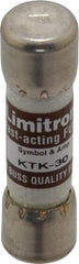 Cooper Bussmann - 600 VAC, 30 Amp, Fast-Acting General Purpose Fuse - Fuse Holder Mount, 1-1/2" OAL, 100 at AC kA Rating, 13/32" Diam - Apex Tool & Supply