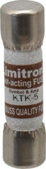Cooper Bussmann - 600 VAC, 5 Amp, Fast-Acting General Purpose Fuse - Fuse Holder Mount, 1-1/2" OAL, 100 at AC kA Rating, 13/32" Diam - Apex Tool & Supply