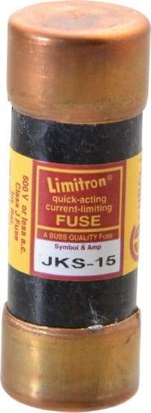 Cooper Bussmann - 600 VAC, 15 Amp, Fast-Acting General Purpose Fuse - Fuse Holder Mount, 2-1/4" OAL, 200 (RMS) kA Rating, 13/16" Diam - Apex Tool & Supply