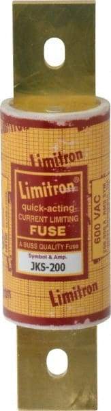Cooper Bussmann - 600 VAC, 200 Amp, Fast-Acting General Purpose Fuse - Bolt-on Mount, 5-3/4" OAL, 200 (RMS) kA Rating, 1-5/8" Diam - Apex Tool & Supply