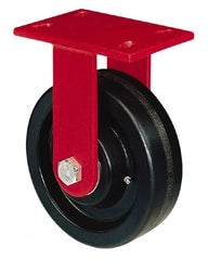 Hamilton - 8" Diam x 2" Wide x 9-3/4" OAH Top Plate Mount Rigid Caster - Apex Tool & Supply