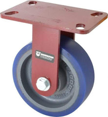 Hamilton - 6" Diam x 2" Wide x 7-3/4" OAH Top Plate Mount Rigid Caster - Polyurethane, 960 Lb Capacity, Precision Sealed Bearing, 4-1/2 x 6-1/2" Plate - Apex Tool & Supply