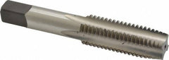 Kennametal - 3/4-10 UNC 4 Flute Bright Finish High Speed Steel Straight Flute Standard Hand Tap - Plug, Right Hand Thread, 4-1/4" OAL, 2" Thread Length, H3 Limit, Oversize - Apex Tool & Supply