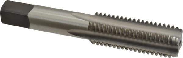 Kennametal - 3/4-10 UNC 4 Flute Bright Finish High Speed Steel Straight Flute Standard Hand Tap - Bottoming, Right Hand Thread, 4-1/4" OAL, 2" Thread Length, H3 Limit, Oversize - Apex Tool & Supply