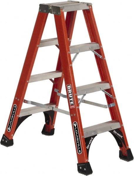 Louisville - 13 Steps, 14' High, Type IAA Rating, Fiberglass Step Ladder - Apex Tool & Supply