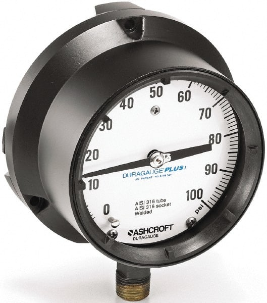 Ashcroft - 6" Dial, 1/4 Thread, 0-300 Scale Range, Pressure Gauge - Apex Tool & Supply