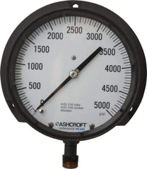 Ashcroft - 6" Dial, 1/2 Thread, 0-5,000 Scale Range, Pressure Gauge - Lower Connection Mount, Accurate to 0.5% of Scale - Apex Tool & Supply