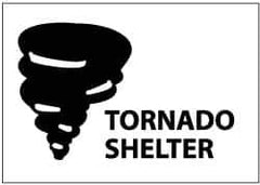 NMC - "Tornado Shelter", 10" Long x 14" Wide, Aluminum Safety Sign - Rectangle, 0.04" Thick, Use for Accident Prevention - Apex Tool & Supply