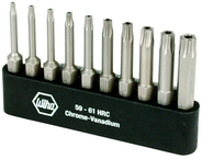 10 Piece - T7s; T8s; T9s; T10s; T15s; T20s; T25s; T27s; T30s; T40s - Security Torx Power Bit Bel Pack Set with Holder - Apex Tool & Supply