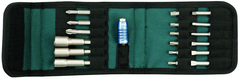 19 Piece - Slotted: 4.5-6.5mm Phillips: #1-3; Square #1-3; Torx® Insert: T10-T30. Nut Setters-Power 1/4"; 5/16"; 3/8" Magnetic - Quick Change Insert/Power Bit Belt Pack Set - Apex Tool & Supply
