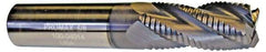 ProMax - 9/16" Diam, Coarse Pitch, 1-1/4" LOC, 4 Flute Solid Carbide 0.055-0.065" Corner Radius Roughing End Mill - AlTiN Finish, 3-1/2" OAL, 9/16" Shank Diam, Single End, Centercutting, 30° Helix - Apex Tool & Supply