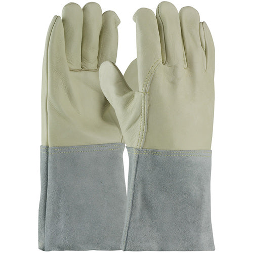 ‎75-2026/XL Welders / Foundry Gloves - Mig Tig - Top Grain Cowhide - Leather Gauntlet Cuff - Sewn w/Kevlar - Exact Industrial Supply