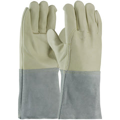 ‎75-2026/M Welders / Foundry Gloves - Mig Tig - Top Grain Cowhide - Leather Gauntlet Cuff - Sewn w/Kevlar - Exact Industrial Supply