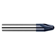 Runner Cutters - 0.0470″ (3/64) Radius × 0.1670″ Length of Cut × 20° per side Carbide Runner Cutter, 2 Flutes, AlTiN Coated - Exact Industrial Supply