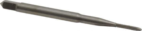 Made in USA - #0-80 UNF 2B 2 Flute Bright Finish Solid Carbide Straight Flute Standard Hand Tap - Plug, Right Hand Thread, 1-5/8" OAL, 5/16" Thread Length, H2 Limit, Oversize - Apex Tool & Supply