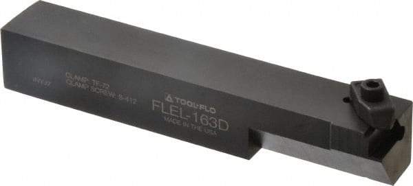 Tool-Flo - External Thread, Left Hand Cut, 1" Shank Width x 1" Shank Height Indexable Threading Toolholder - 6" OAL, FL 3R Insert Compatibility, FLE Toolholder, Series FLEL - Apex Tool & Supply